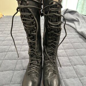 Freebird Black Lace-Up Tall Boots